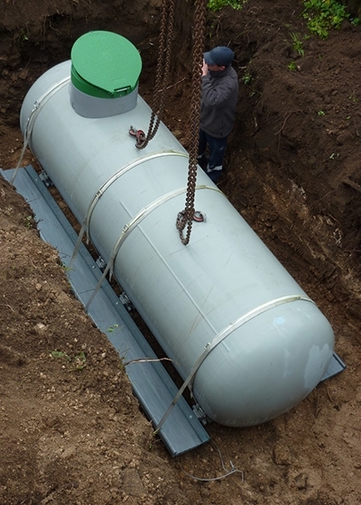 Installation of underground propane gastanks